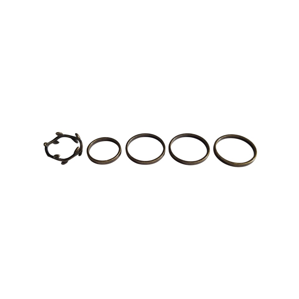 Simple Antique Stackable Ring Set - Picture 2 of 3